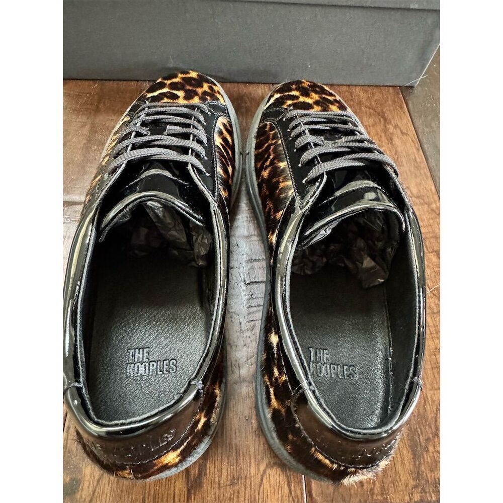 The Kooples Unisex Leo Poulain Leather Leopard Sneakers Size 9-9.5 Mob Wife - Picture 4 of 11